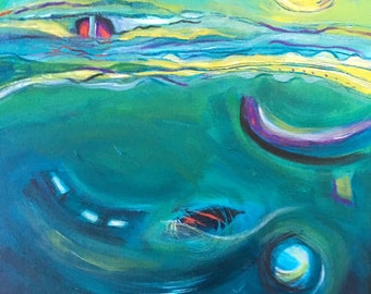 Abstract Sea Scape Painting- Sea Sky Stories