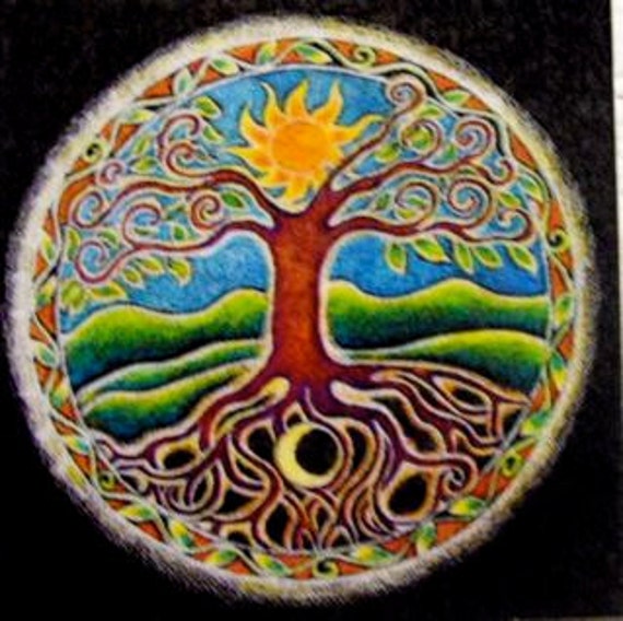 Árbol de la Vida Mandala Round Art Sticker Summer Sun Energy. - Etsy España