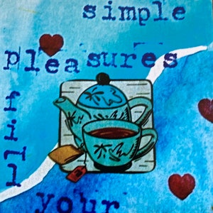Collage Carte de voeux Plaisirs simples techniques mixtes inspirant