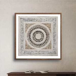 Arte murale messicana su carta Amate fatta a mano - Arte messicana moderna - Grande decorazione murale 28 x 28 (con opzione cornice)