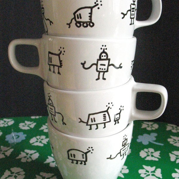 Robot Motif Mugs