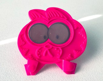 Vintage - Garfield - Bike Reflector - Gift for Collector, Friend - Garfield Fan - Stocking Stuffer - Bicycle Accessories - Neon Pink - Eyes