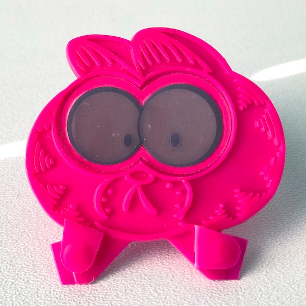 Vintage - Garfield - Bike Reflector - Gift for Collector, Friend - Garfield Fan - Stocking Stuffer - Bicycle Accessories - Neon Pink - Eyes