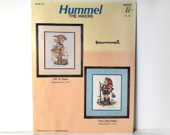 Hummel - Charted Cross Stitch - Needlepoint - The Hikers - Pattern Book - Crafts  - Gifts - Handmade - Little boy and girl - needlework