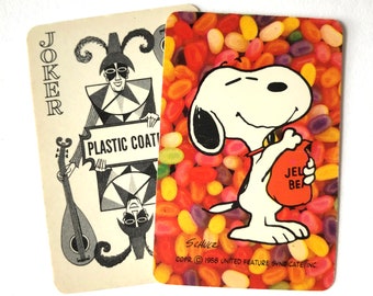 Vintage - Snoopy - Mini Playing Card - Hallmark - Gift for Collector, Friend - Peanuts Fan - Stocking Stuffer - Complete deck - Jelly Beans