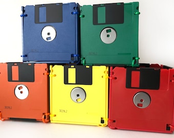 Contenitore per floppy disk riciclato – Portapenne retrò Tech, fioriera