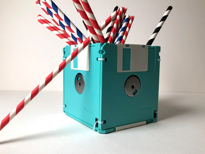 Floppy Disk Pastel Colors Pink Container Pencil Cup Etsy
