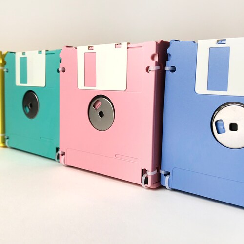 Floppy Disk Pastel Colors Pink Container Pencil Cup Etsy