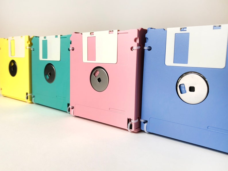 Upcycled Floppy Disk Container – Pastel Office Decor, Tech Gift - Etsy