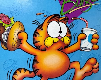 Garfield Roller Burger Spiral Notebook, Vintage 80s School Supply