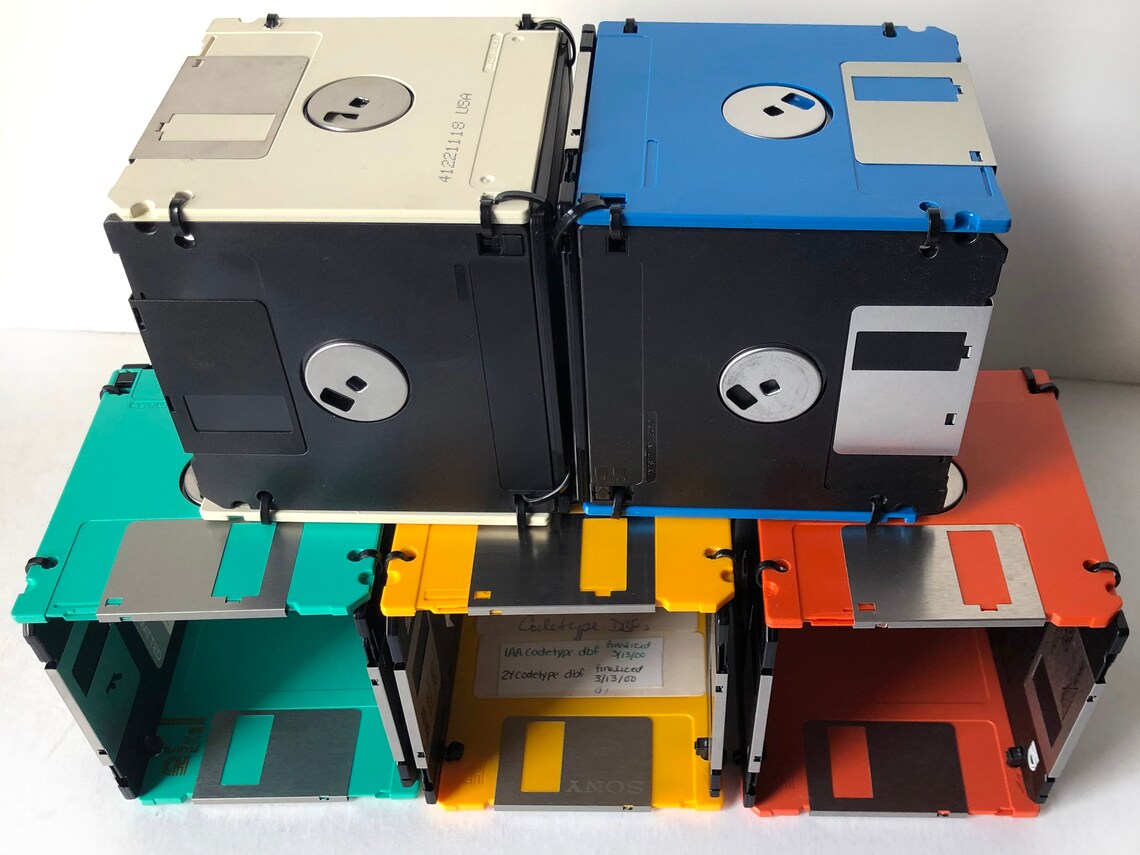 Floppy Disk Black & Color Container Pencil Cup Planter Etsy