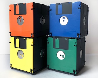 Contenitore per floppy disk riciclato – Portapenne retrò Tech, fioriera