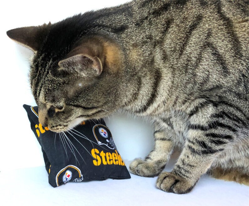 Catnip Pillow Toy Pittsburgh Steelers Football Cat Lover Etsy