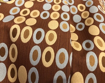 Upholstery fabric - Knoll Textiles - 3.5 Yards - Abacus pattern - 100% Recycled Polyester - 56" wide - ovals - stripes - brown - light blue