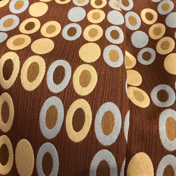 Upholstery fabric - Knoll Textiles - 3.5 Yards - Abacus pattern - 100% Recycled Polyester - 56" wide - ovals - stripes - brown - light blue