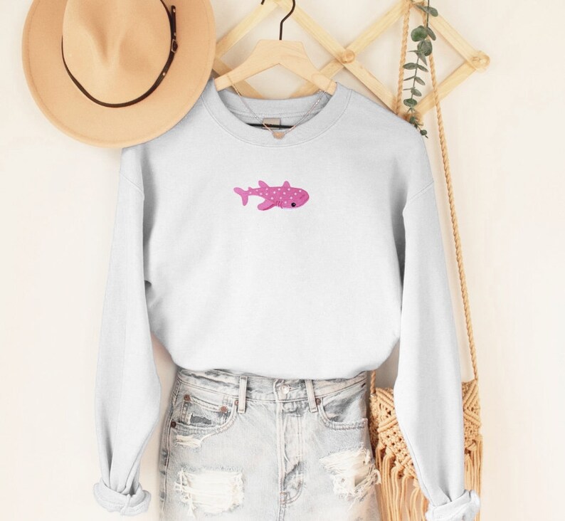 SLEEPY SHARK GIRLS FLEECE SWEATSHIRT - OFF WHITE