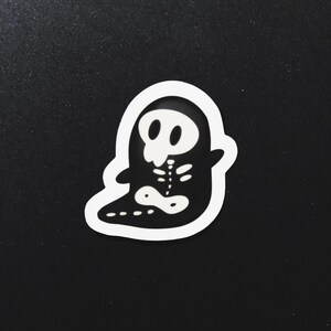 Skeleton Ghost - Holographic Vinyl Halloween Sticker