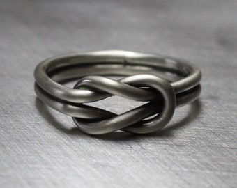 Sterling Silver Sailor Knot Ring, Hercules Knot Jewelry, Reef Knot, Celtic Ring, Sizes 3-16