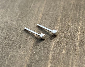 Tiny .925 Sterling Silver Dot Studs, Simple Minimalist Earrings Made in Canada