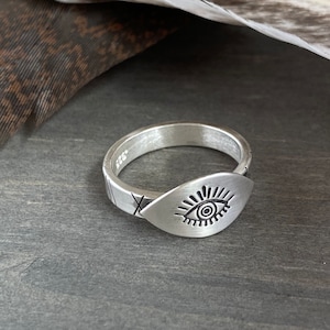 Evil Eye Protection Ring in .925 Sterling Silver image 1