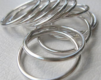 Very Simple Classic Stacking Rings in 925 Sterling Silver, Sold Separately