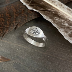 Evil Eye Protection Ring in .925 Sterling Silver image 2