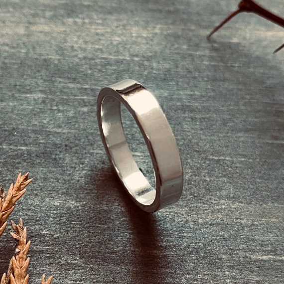 Buy Set of 2 Medium Thickness Sterling Silver, Stacking Rings, Thin Silver  Rings, Hammered Sterling Silver Stack Rings, Sterling Silver Rings Online  in India - Etsy
