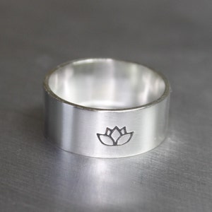 Sterling Silver Lotus Flower Ring, Yoga Jewelry, Spiritual Ring image 3