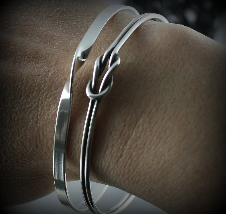 Sterling Silver Mobius Bangle Twist Bracelet Etsy
