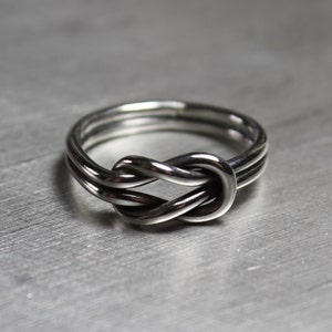 Sterling Silver Sailor Knot Ring, Hercules Knot Jewelry, Reef Knot, Celtic Promise Ring, Sizes 3-16 Made in Canada