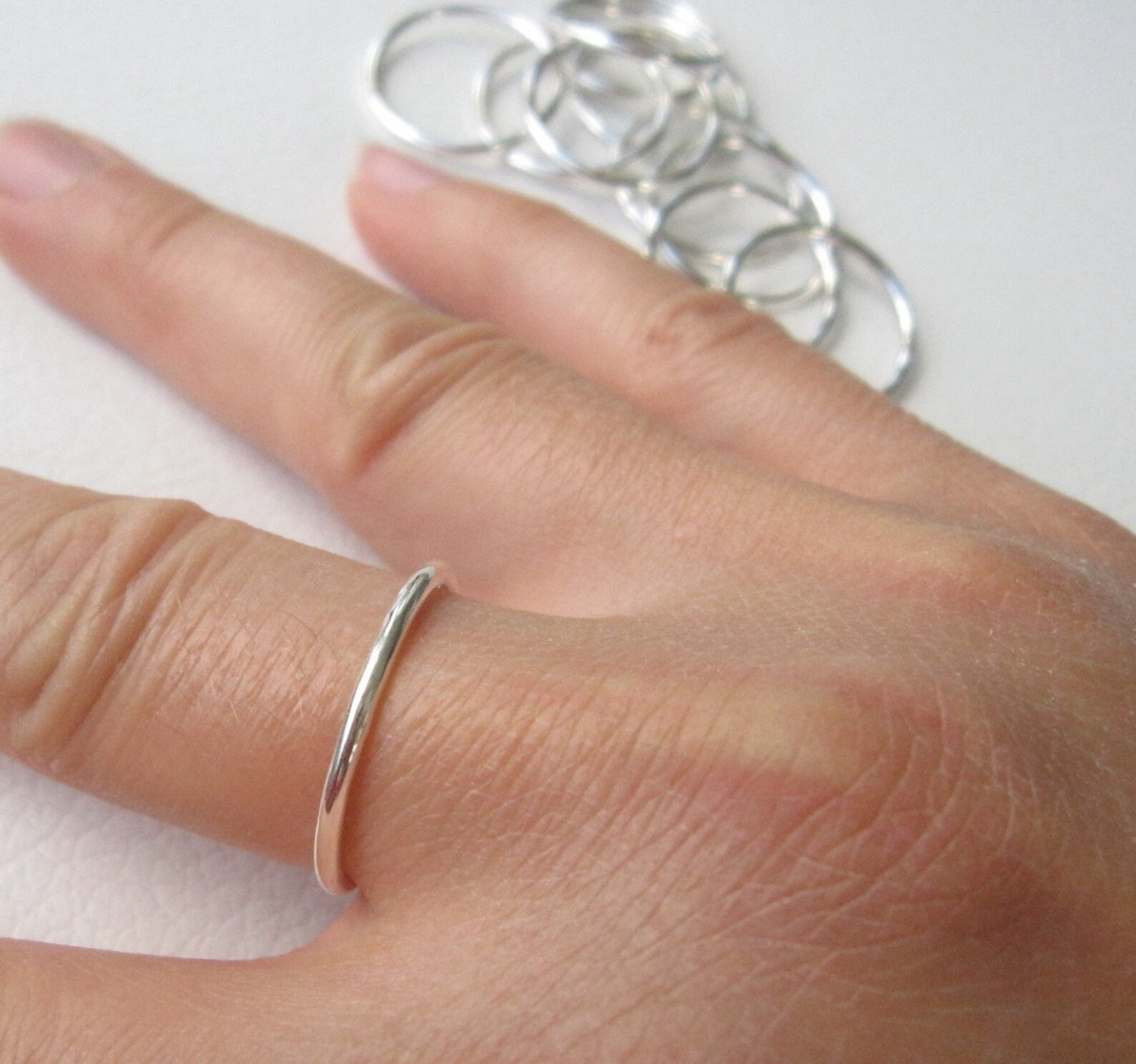 Simple Silver Rings Stacking Rings Plain Silver Rings Etsy