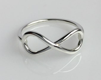 Sterling Silver Infinity Ring, Promise Ring, Boho Ring, Eternity Ring, Friendship Ring