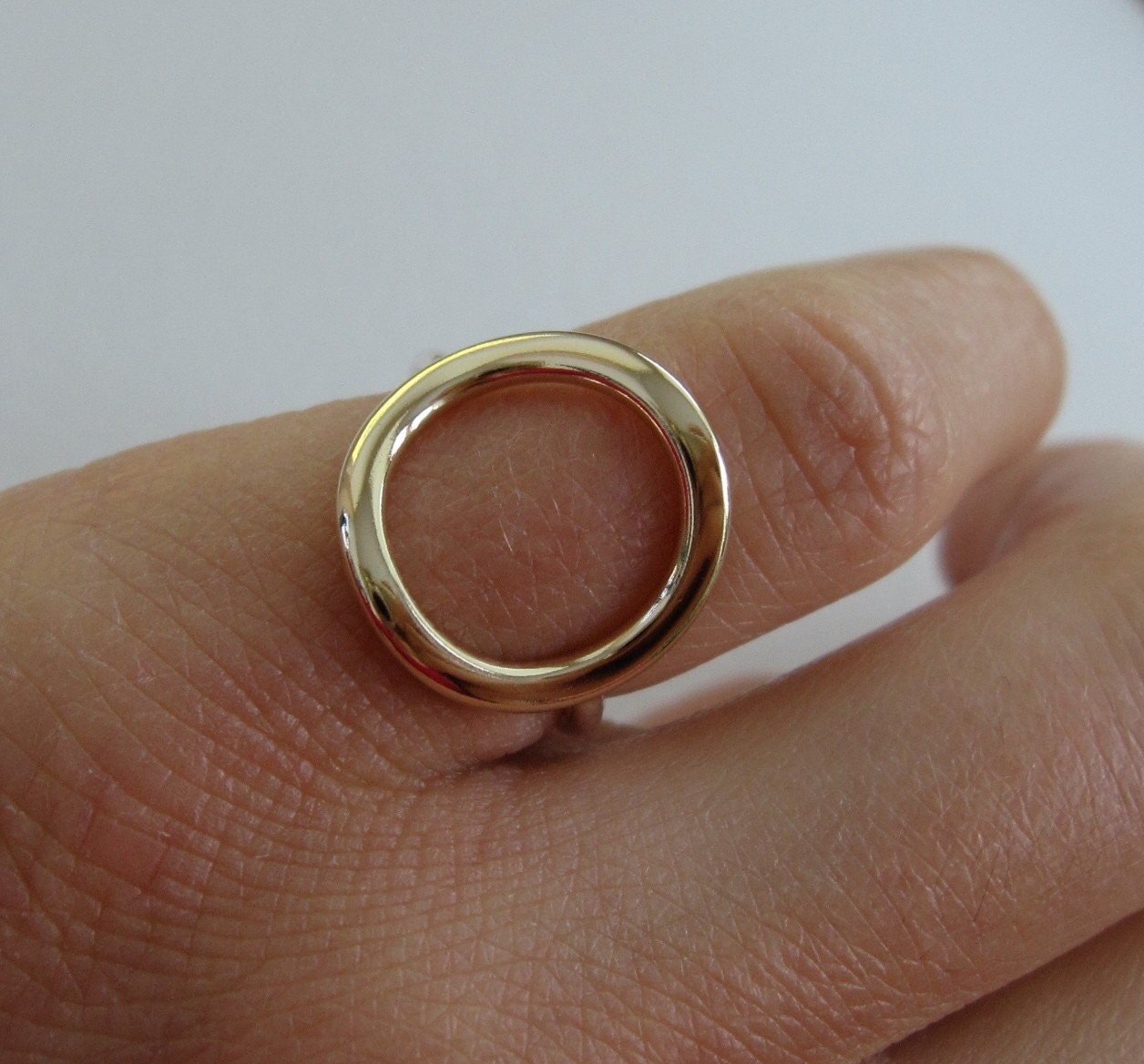 Sterling Silver Circle Ring Geometric Ring Big Circle Ring Etsy