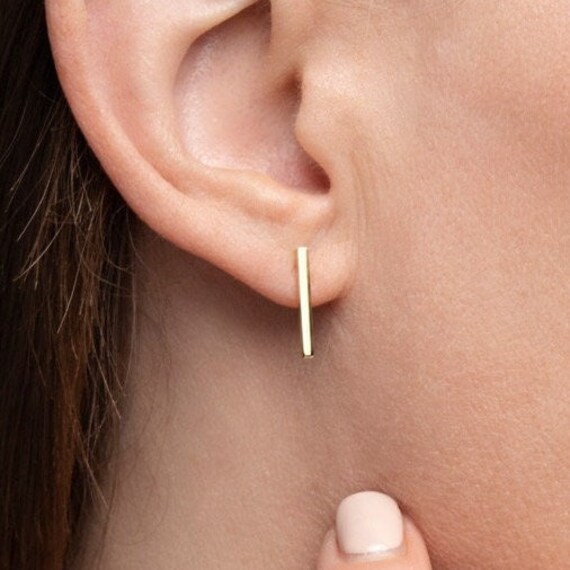Etsy gold deals bar earrings