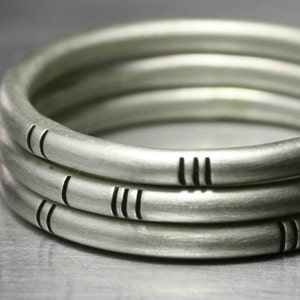 Handmade Stacking Ring Set in Sterling Silver, Minimalist Jewelry Design, Set of 3