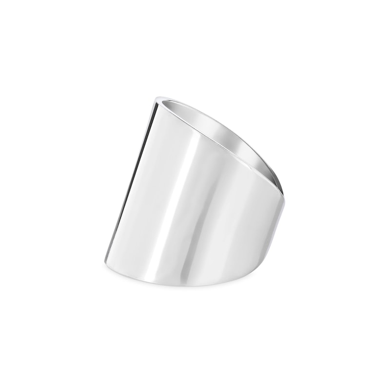 Shield Ring, Shiny Wide Tube Ring in 925 Sterling Silver image 3
