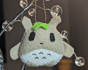 Tiny T Keychain Charm Plush - totoro grey