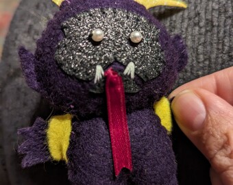 Krampus Ornament - dark Purple with Black glitter