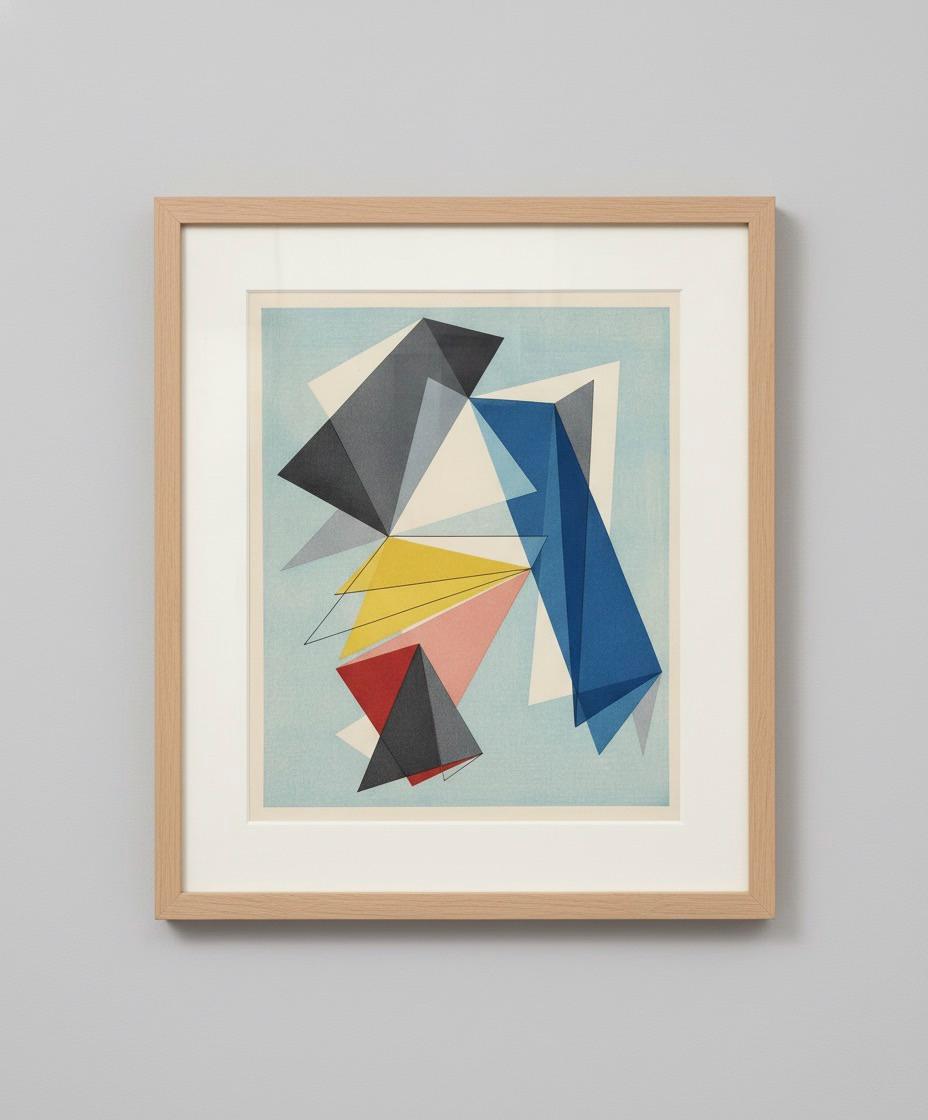 Mid Century Modern Abstract Art Print Digital File Vintage Turquoise ...