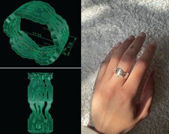 LACE RING / Digital 3D Ring Model, STL Jewelry, 3D Printing, 3D Jewelry, Printable 3D File, File for 3D Printing, Digital Ring Design