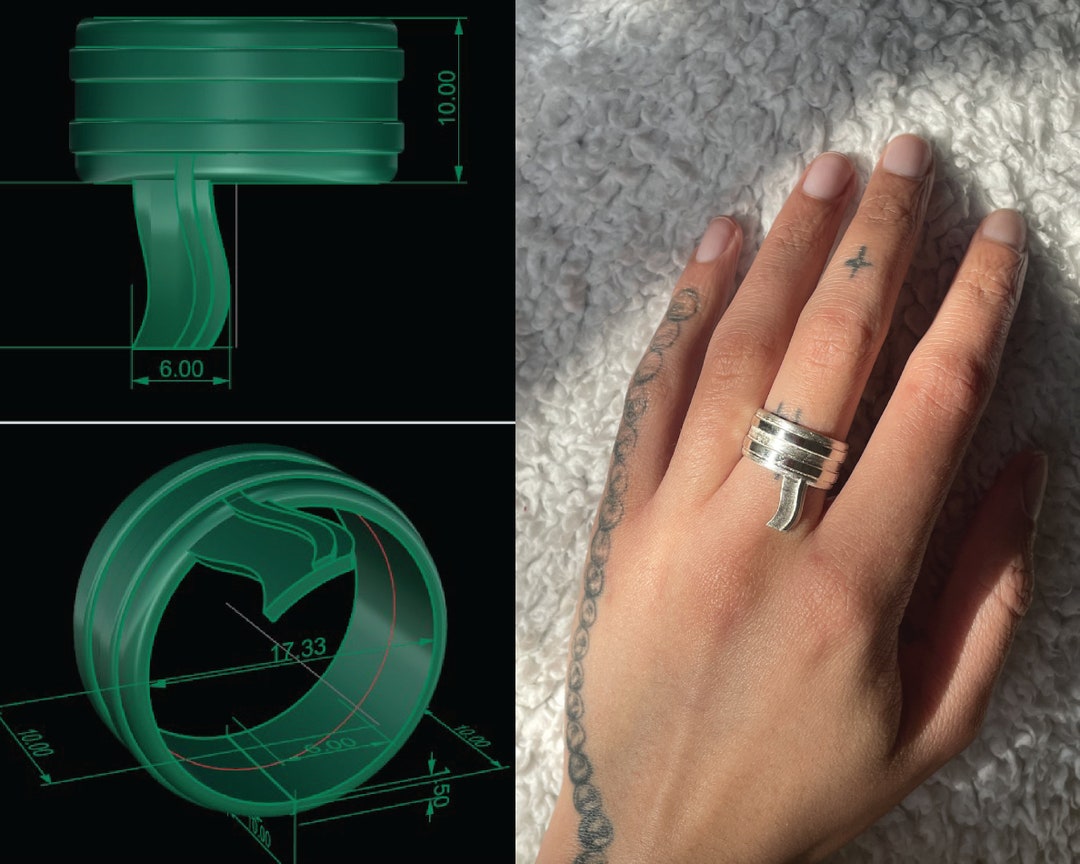Stringading Ring STRIPE RING / Digital 3D Ring Model, STL Jewelry, 3D Printing, 3D ...