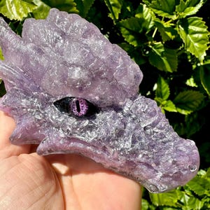 Amethyst Orgonite Dragon - Orgone Generator - with Selenite and Neodymium Magnet