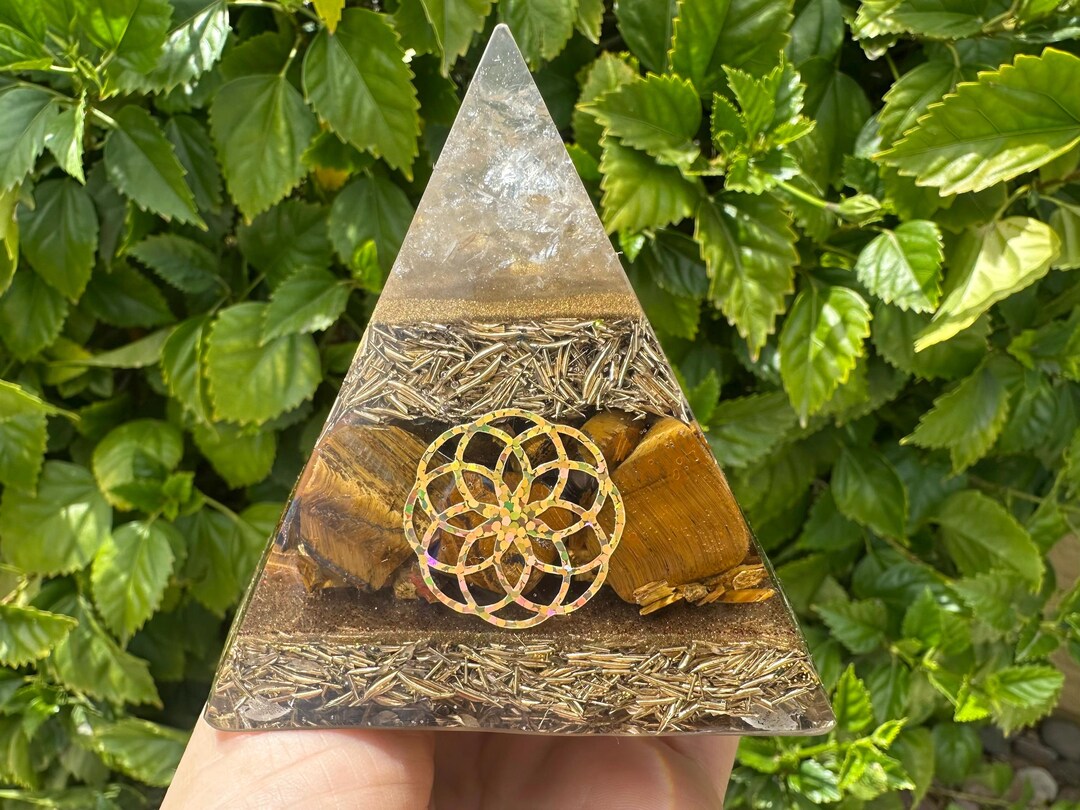 Tiger's Eye Orgonite Pyramid - Small Pyramid - With Neodymium Magnet ...