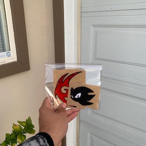 Fan made Shadow the Hedgehog Logo and Head icon Embroidered Patch Bundle
