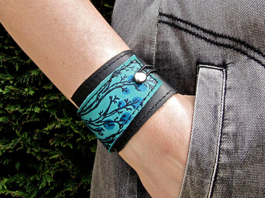 Leather Cuff Bracelet Wrap Turquoise Bracelet Leather Jewelry Leather