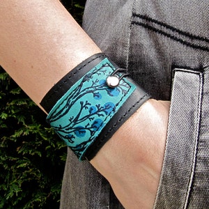 Leather Cuff - Bracelet Wrap - Turquoise Bracelet - Leather Jewelry - Leather Bracelet for Women - Simple Bracelet - Nature Inspired Gifts