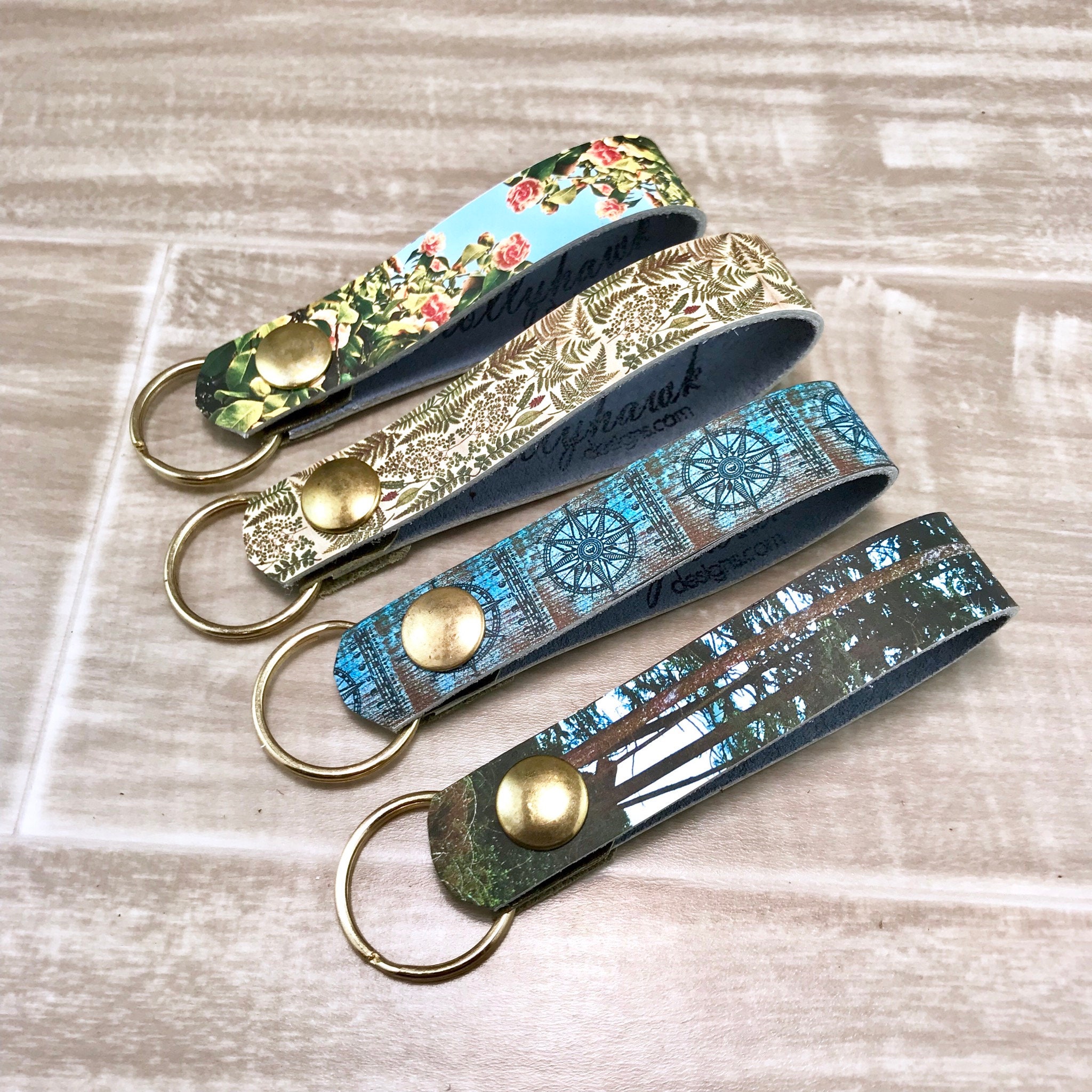 Leather Belt Key Fob/ Belt Keychain with Digital Photo Print Etsy