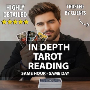 Tarotlezen, diepgaand paranormaal lezen, focus op één vraag, levering in pdf-bestand, zeer nauwkeurige intuïtieve begeleiding Hetzelfde uur - dezelfde dag