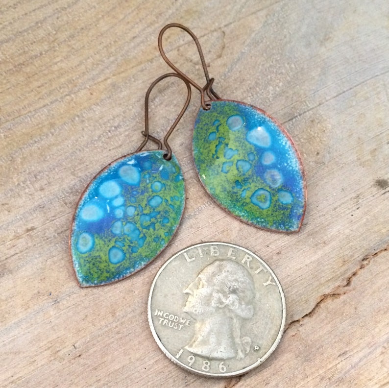 Colorful Artisan Enamel Earrings Bright Caribbean Colors Etsy