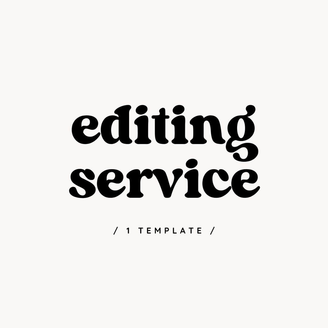 Editing Service | Single Template Add-on Service - Etsy